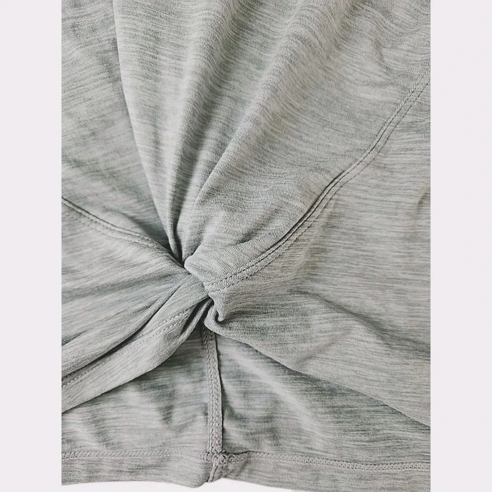 90 DEGREE By REFLEX Women's 2XL Workout Twist-Front Crop Tank Gray Stretch EUC - Picture 4 of 7